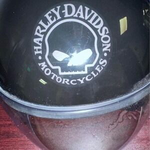 Harley Davidson, black helmet and clear Visor size Large with Skull detail